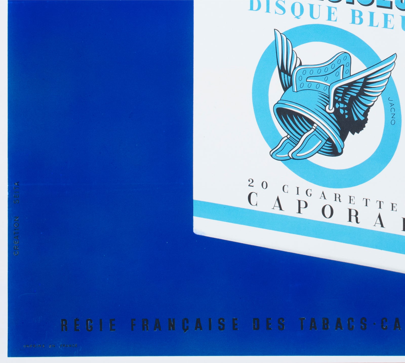 Disque Bleu Gauloises 1956 French Cigarettes Advertising Poster Henri Favre - detail