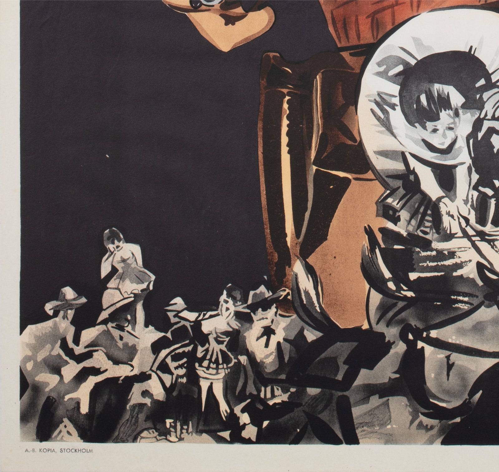 Dodge City 1939 Swedish Film Poster Gösta Åberg - detail