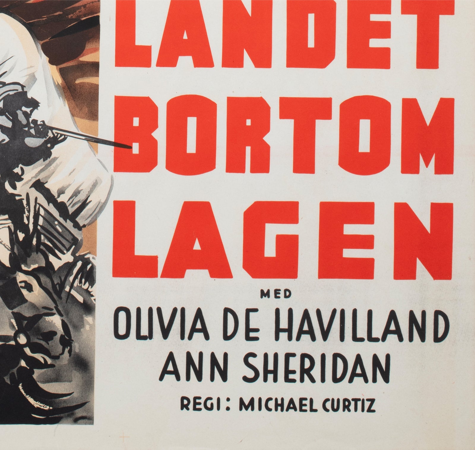 Dodge City 1939 Swedish Film Poster Gösta Åberg - detail