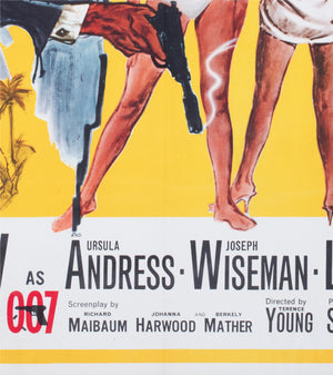 Dr No 1962 UK Quad Film Movie Poster, James Bond = detail