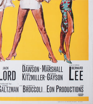 Dr No 1962 UK Quad Film Movie Poster, James Bond = detail