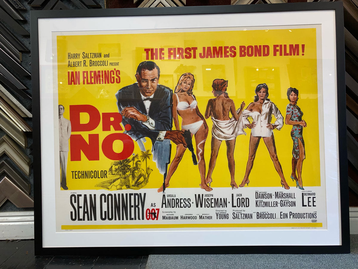 Original Vintage Dr No James Bond British Quad Film Movie Poster