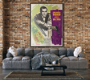 Dr. No 1963 French Grande Purple Style Film Movie Poster, Boris Grinsson James Bond