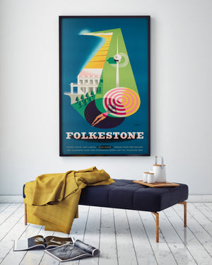 folkestone 1950s travel poster reginald montague lander