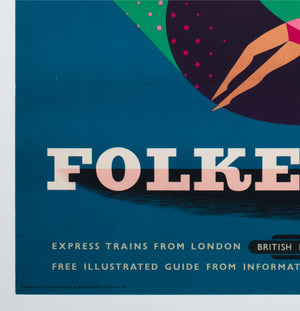 folkestone 1950s travel poster reginald montague lander - detail