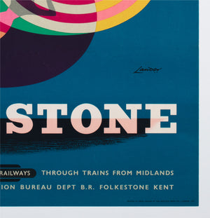 folkestone 1950s travel poster reginald montague lander - detail
