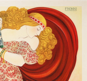 Fonte Meo 1910 Italian Advertising Poster, Francesco Nonni - detail