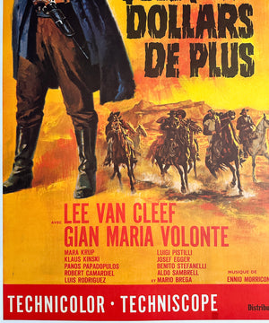 For a Few Dollars More 1966 French Grande Film Movie Poster, Jean Mascii - detail