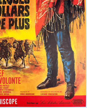 For a Few Dollars More 1966 French Grande Film Movie Poster, Jean Mascii - detail