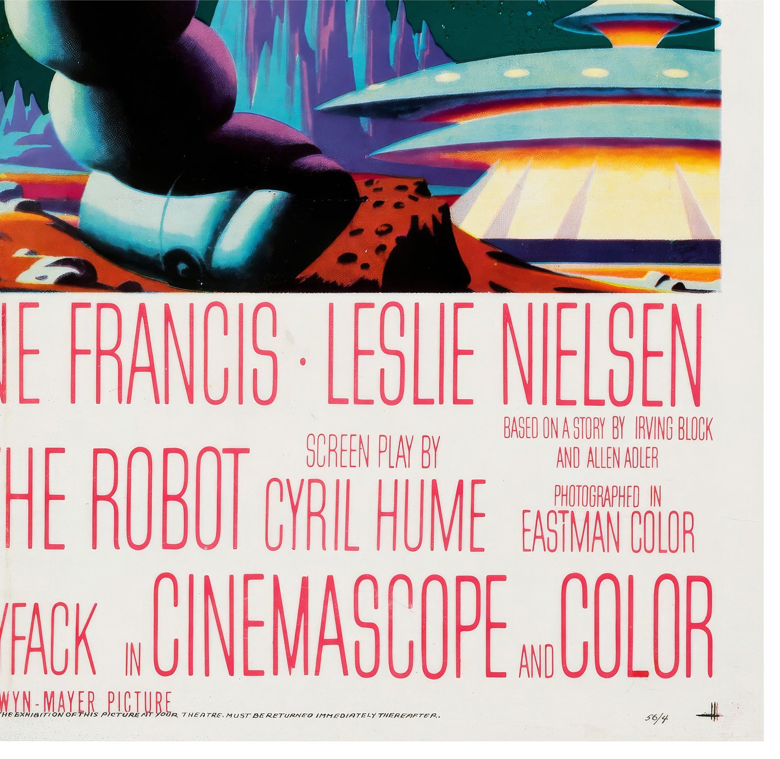Forbidden Planet 1956 US 1 Sheet Film Poster - detail