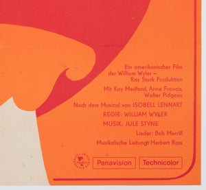 Funny Girl 1970 East German A1 Film Movie Poster, Roeder - detail