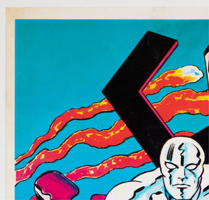 Vintage Galactus and the Silver Surfer 1970 Marvel Poster, Jack Kirby - detail