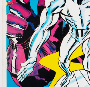 Vintage Galactus and the Silver Surfer 1970 Marvel Poster, Jack Kirby - detail