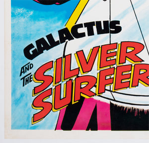 Vintage Galactus and the Silver Surfer 1970 Marvel Poster, Jack Kirby - detail