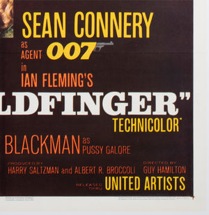 Goldfinger 1964 US 1 Sheet Film Poster - detail