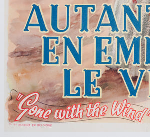 Gone with the Wind 1949 Belgian Film Poster - detail