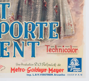 Gone with the Wind 1949 Belgian Film Poster - detail