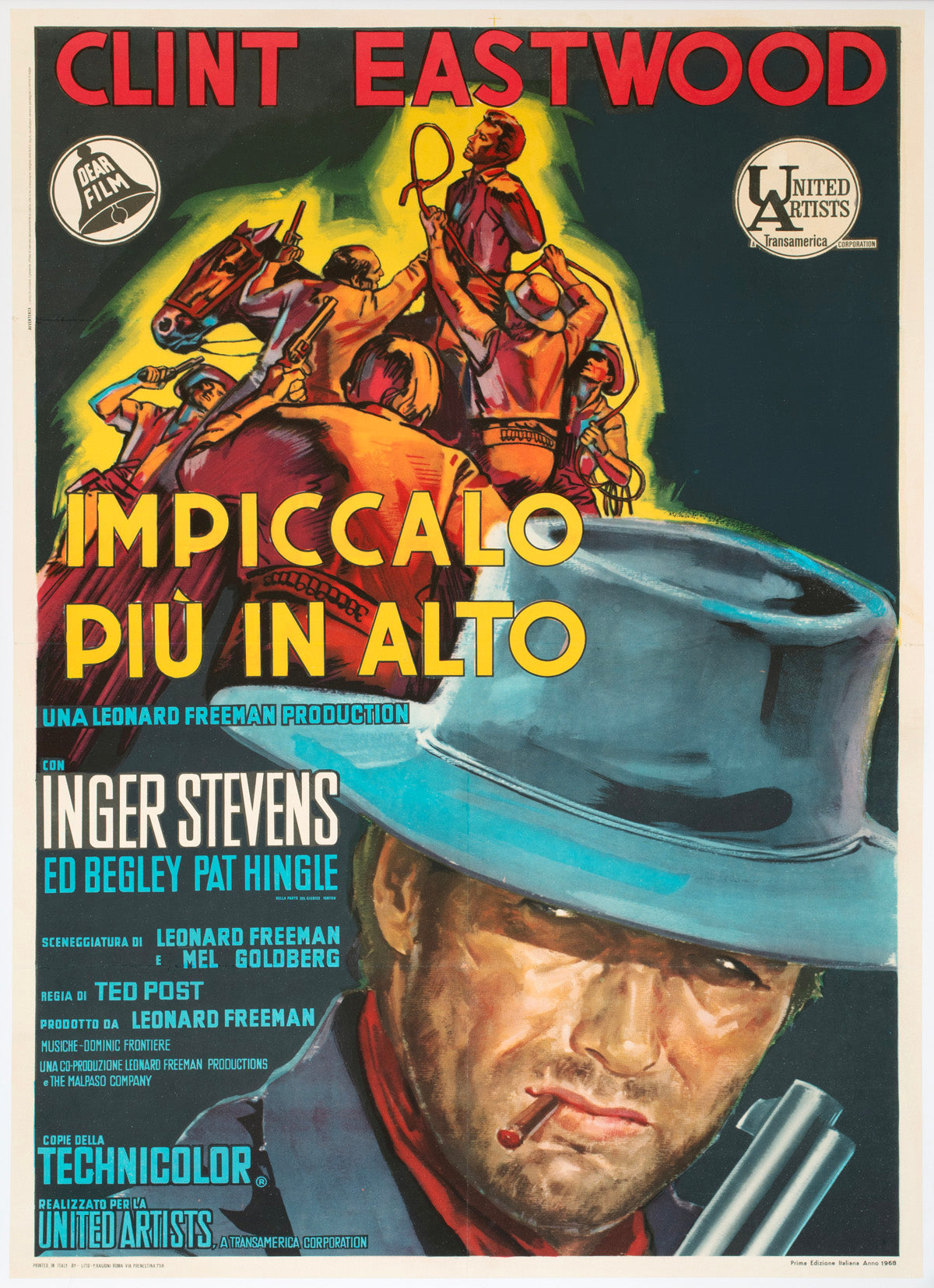 Hang em High 1968 Italian 2 Foglio Film Poster