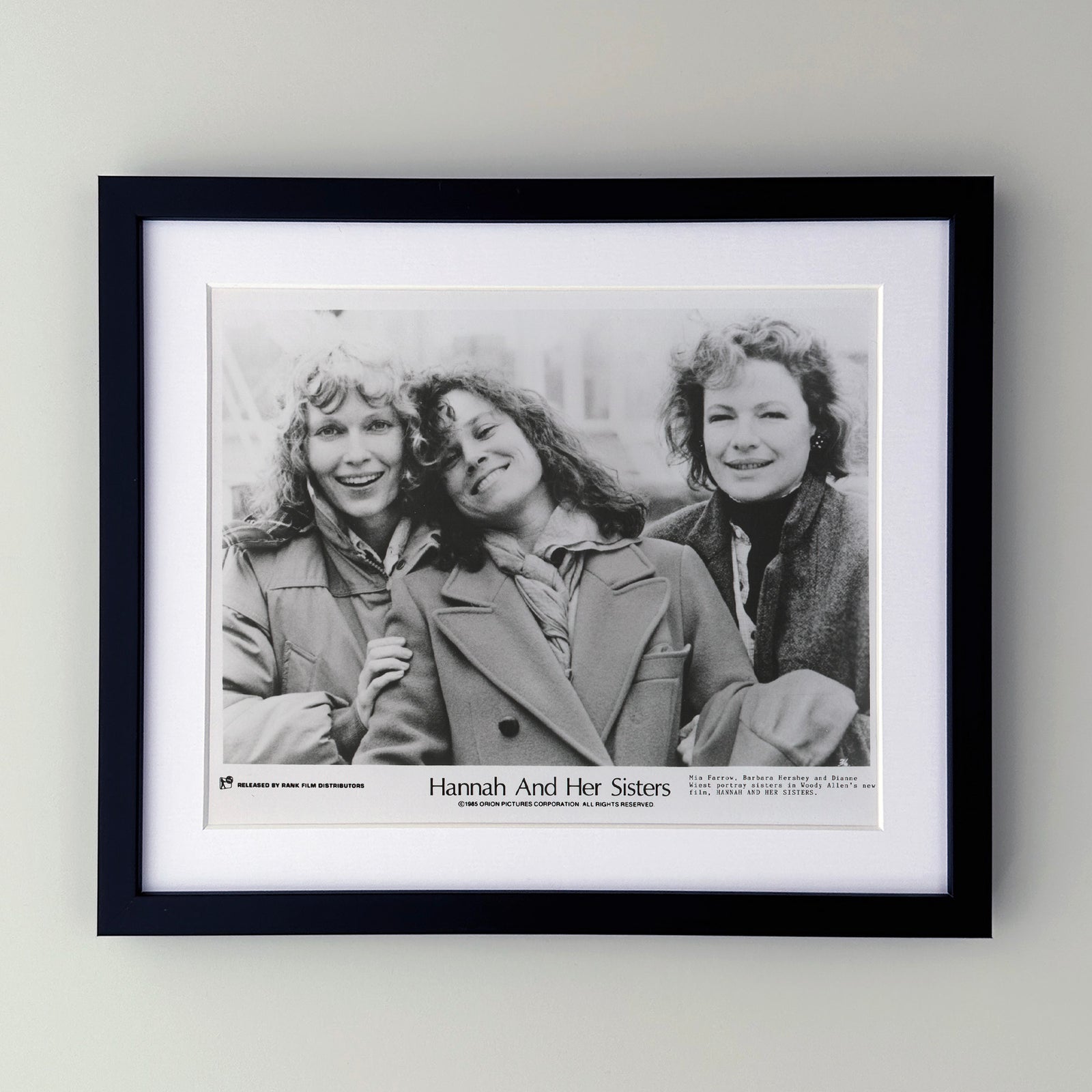 Hannah and Her Sisters 1986 Film Movie Press Publicity Still Framed