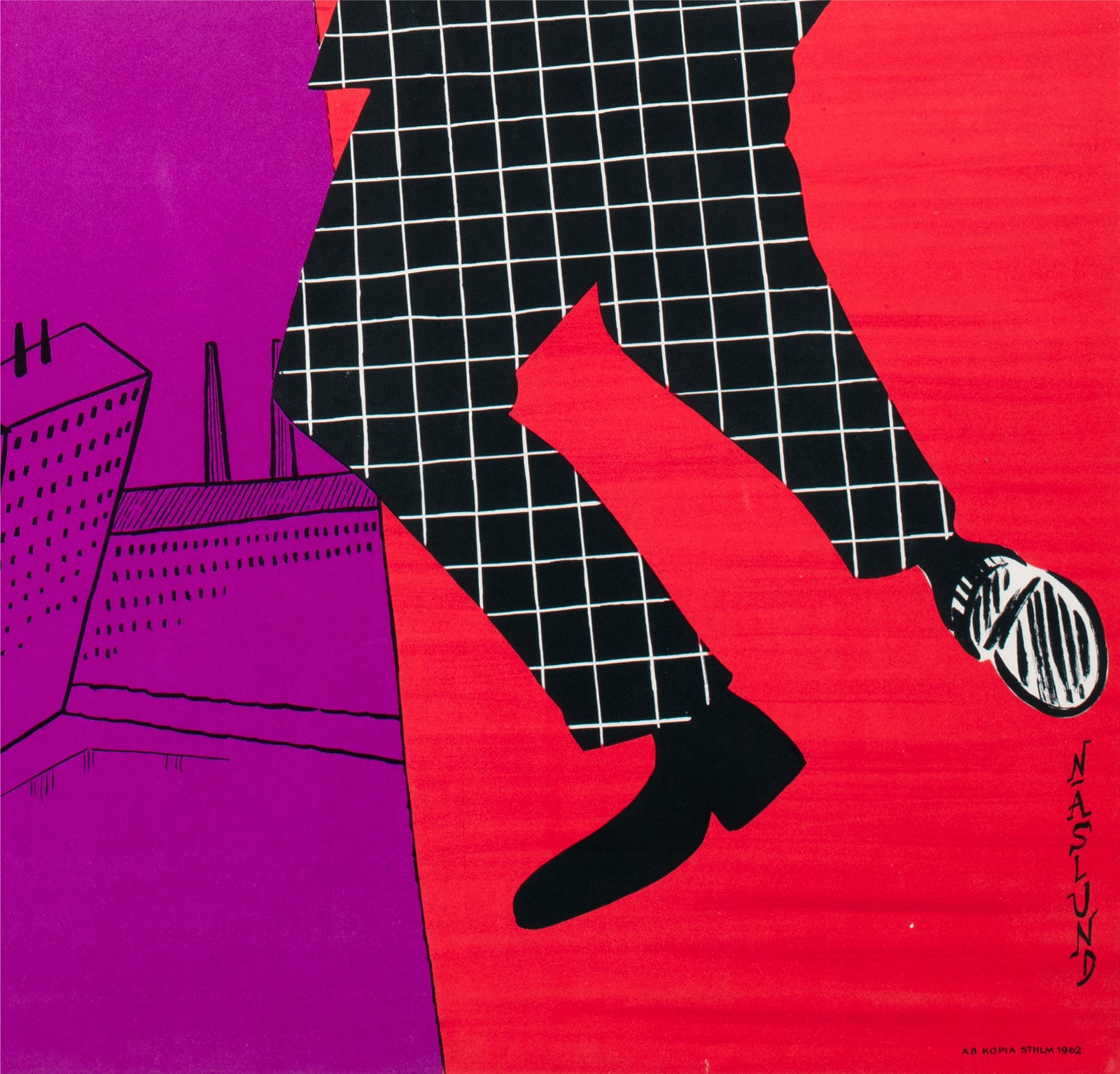 Harold Lloyd's World of Comedy 1962 Swedish Film Poster Göte Näslund - detail