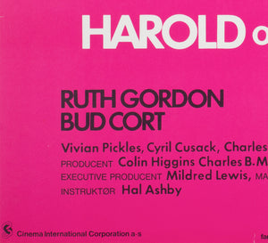 Harold and Maude 1971 Danish A1 Film Poster