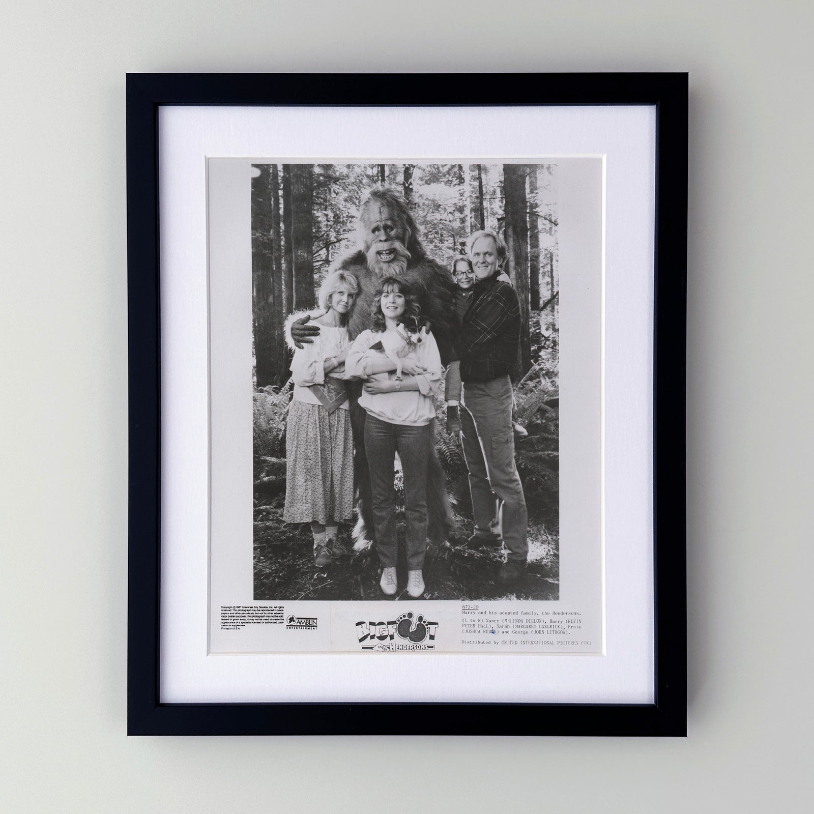 Harry and the Hendersons 1987 Film Movie Press Publicity Still Framed