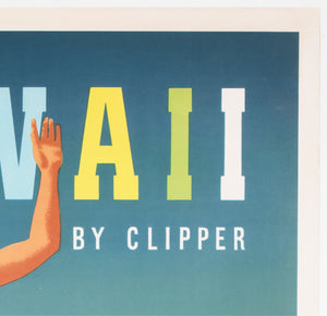 Hawaii by Clipper 1948 Pan American Airline Travel Poster John Atherton - detail