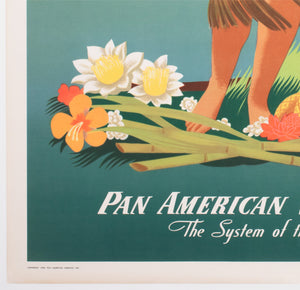 Hawaii by Clipper 1948 Pan American Airline Travel Poster John Atherton - detail