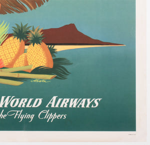 Hawaii by Clipper 1948 Pan American Airline Travel Poster John Atherton - detail