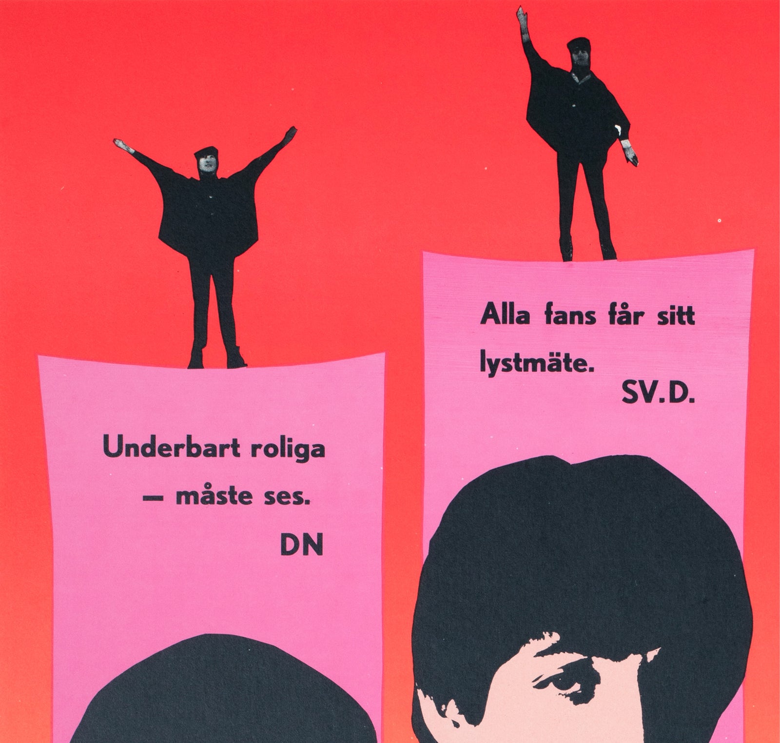 Help 1965 Swedish Film Poster - detail