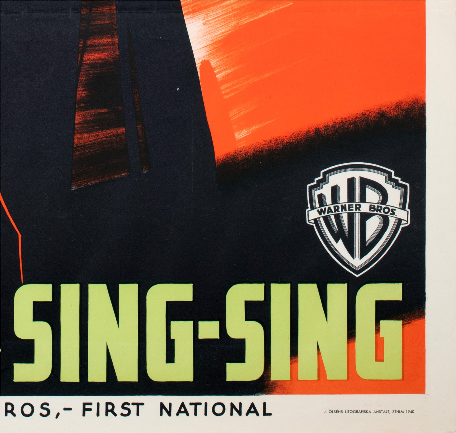 Invisible Stripes 1940 Swedish Film Poster - detail