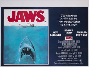 Jaws 1975 UK Quad Film Movie Poster Roger Kastel