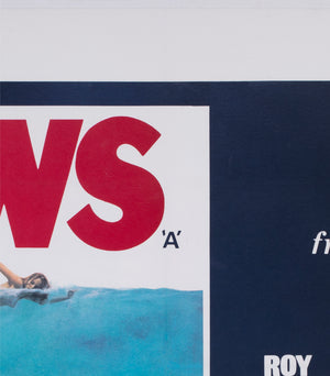 Jaws 1975 UK Quad Film Movie Poster Roger Kastel - detail