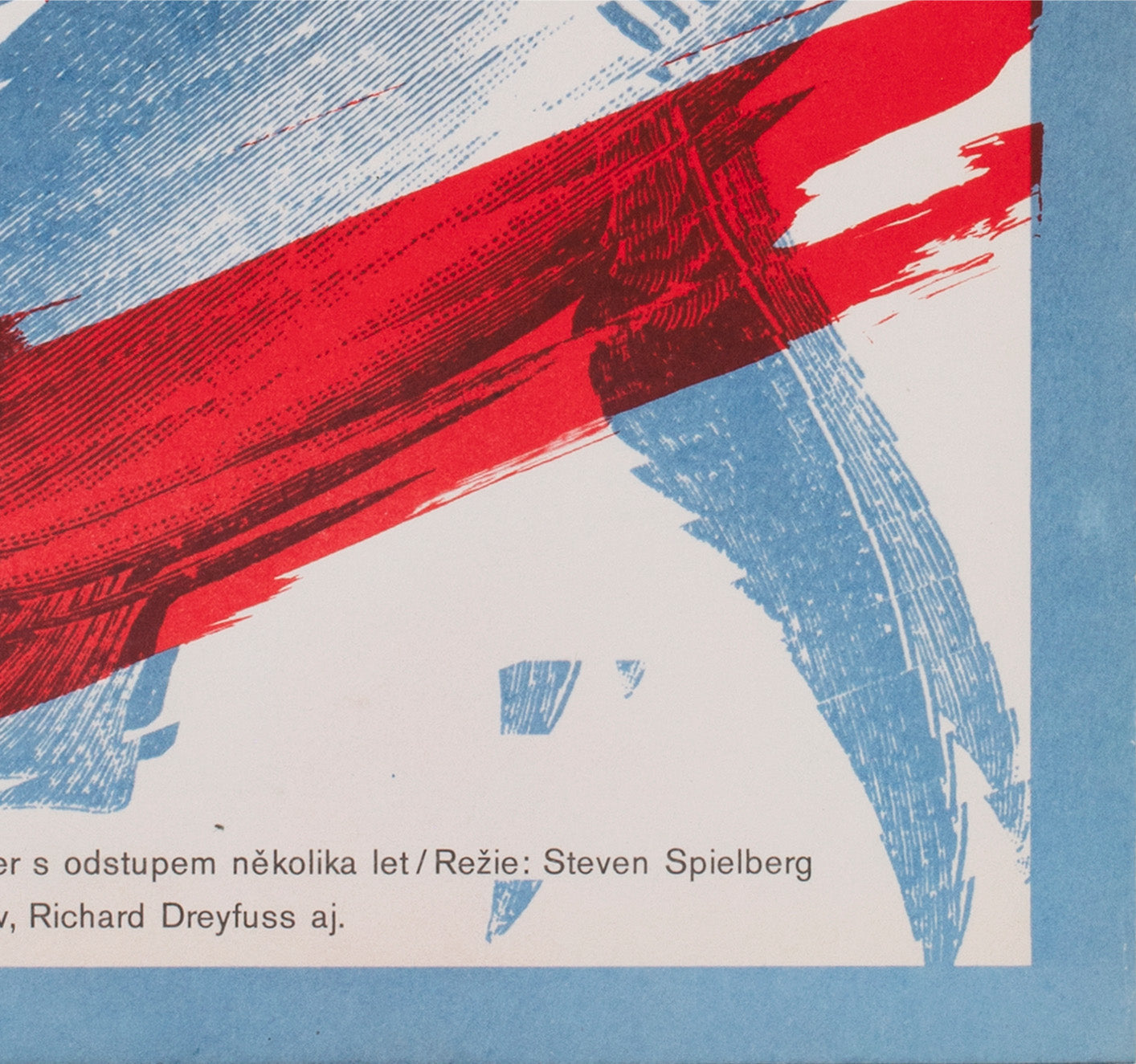 Jaws R1987 Czech A3 Film Movie Poster, Zdenek Ziegler - detail
