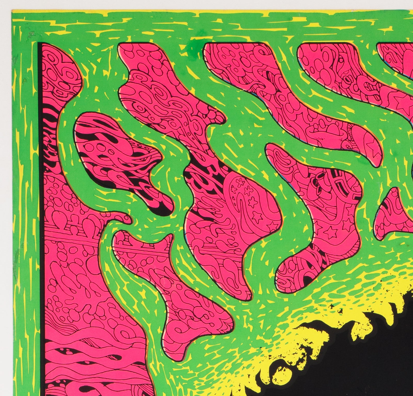 Jimi Hendrix 1960s Blacklight Poster, Joe Roberts Jr - detail