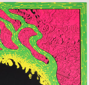 Jimi Hendrix 1960s Blacklight Poster, Joe Roberts Jr - detail