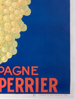 Joseph Perrier c1930 Champagne Vintage French Alcohol Poster, Joseph Stall - detail