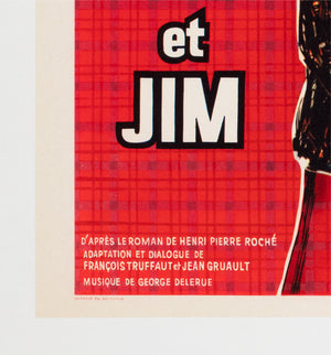 Jules and Jim 1962 Belgian Film Poster - detail