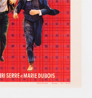 Jules and Jim 1962 Belgian Film Poster - detail