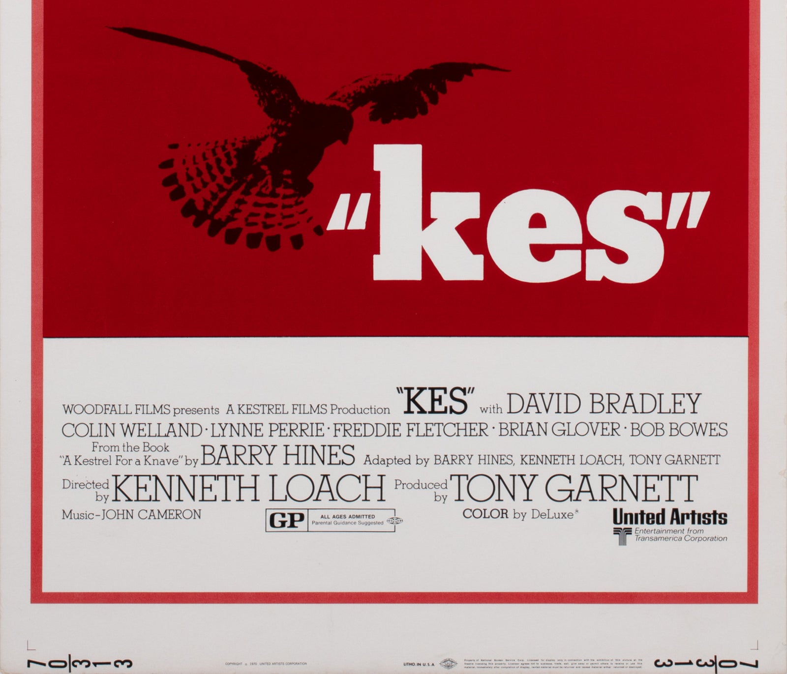 Kes 1971 US Insert Film Movie Poster - detail