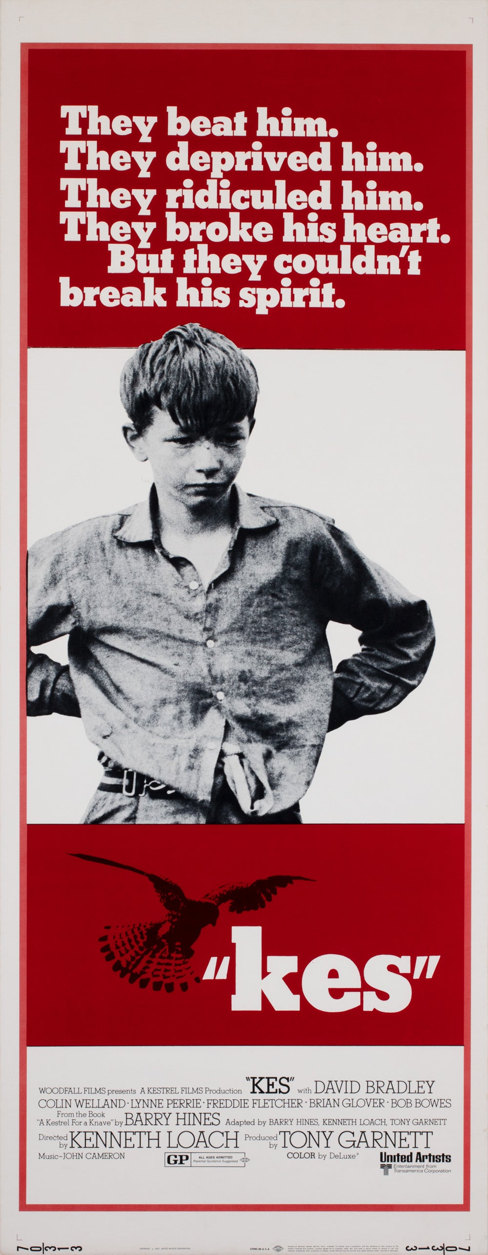 Kes 1971 US Insert Film Movie Poster