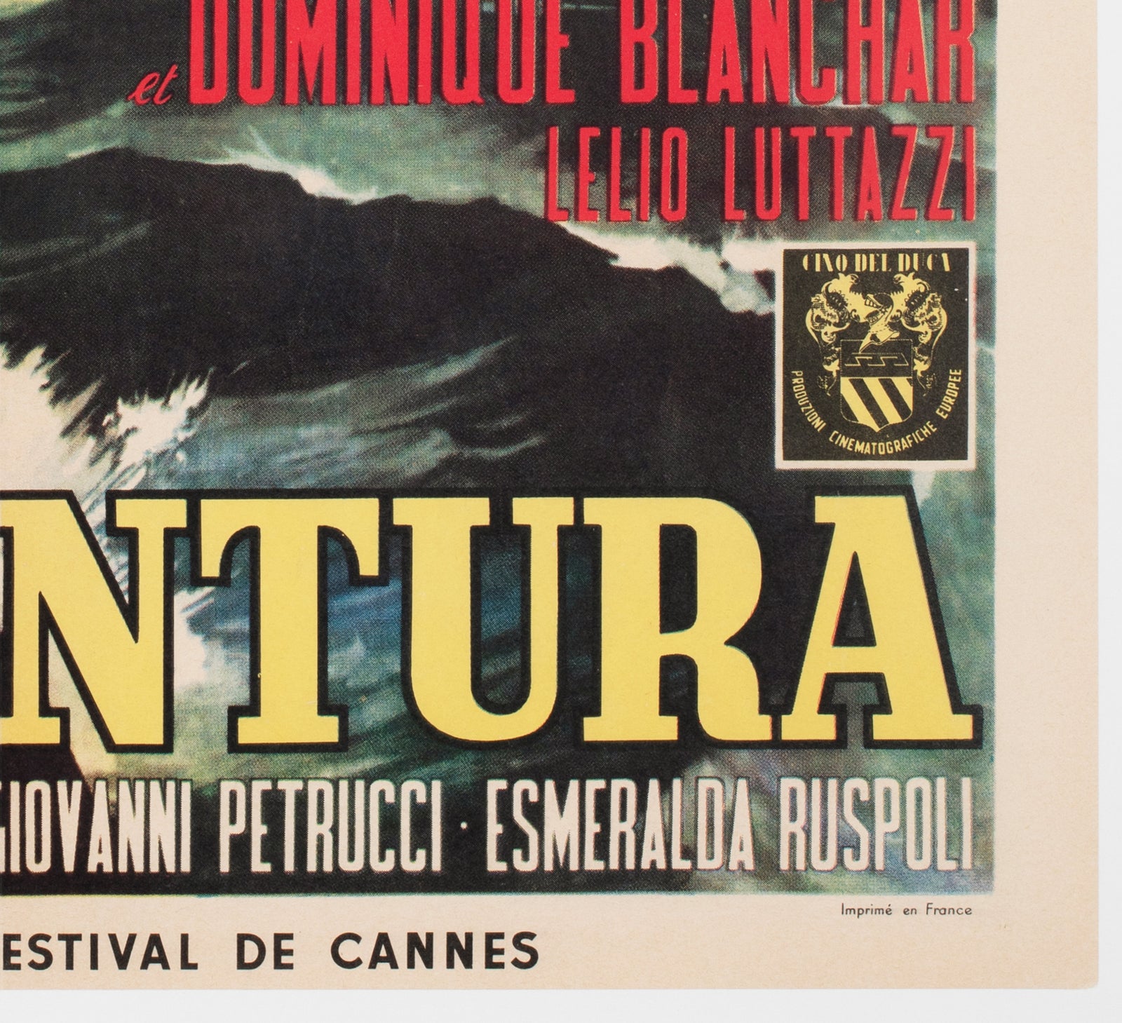 L'Avventura 1960 French Moyenne Film Movie Poster, Carlantonio Longi - detail