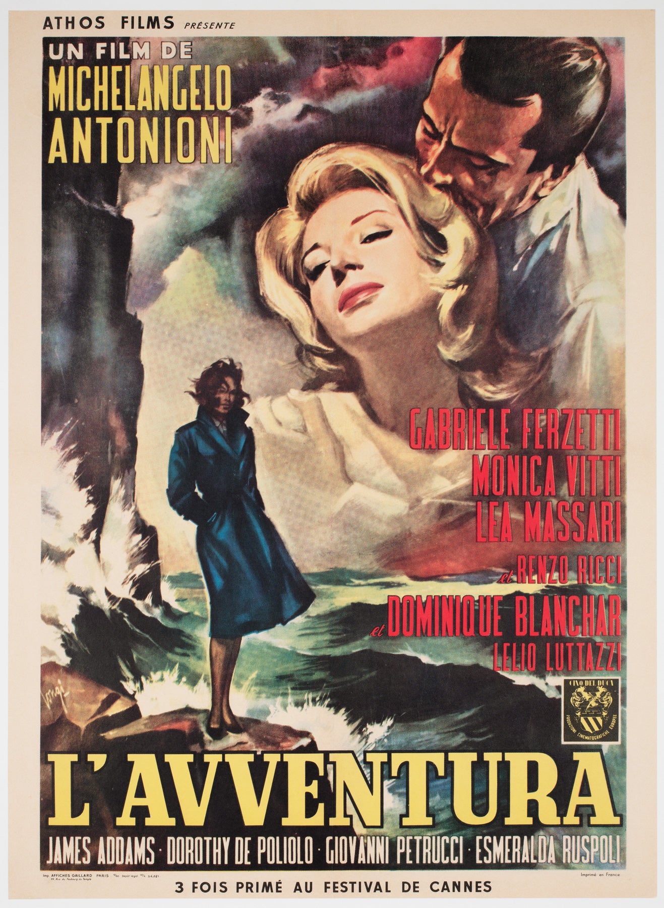 L'Avventura 1960 French Moyenne Film Movie Poster, Carlantonio Longi