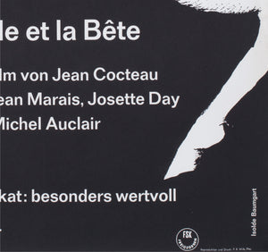 La Belle et la Bete c1960 German A1 Film Movie Poster, Baumgart - detail
