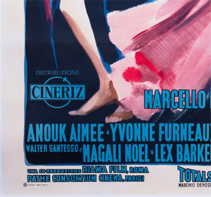 La Dolce Vita 1960 Italian 4 Foglio Film Movie Poster, Giorgio Olivetti - detail