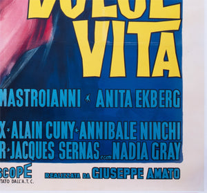 La Dolce Vita 1960 Italian 4 Foglio Film Movie Poster, Giorgio Olivetti - detail