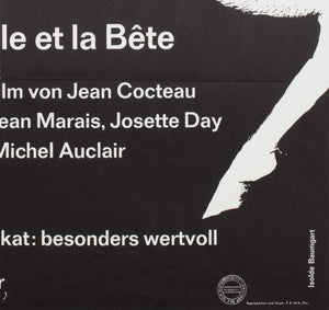 La Belle et la Bete c1960 German A1 Film Movie Poster, Baumgart - detail