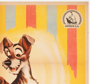 Lady and the Tramp Spanish 1 Sheet Film Movie Poster - detail