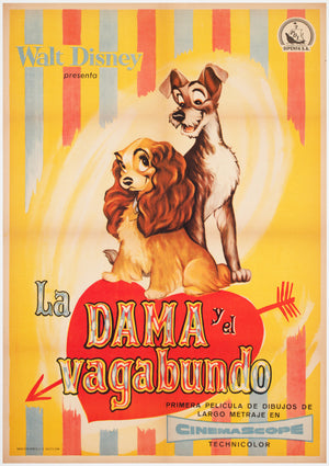 Lady and the Tramp Spanish 1 Sheet Film Movie Poster