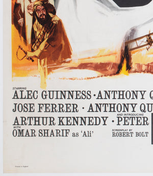 Lawrence of Arabia 1962 Pre-Oscars UK Quad Film Movie Poster, Georges Kerfyser - detail